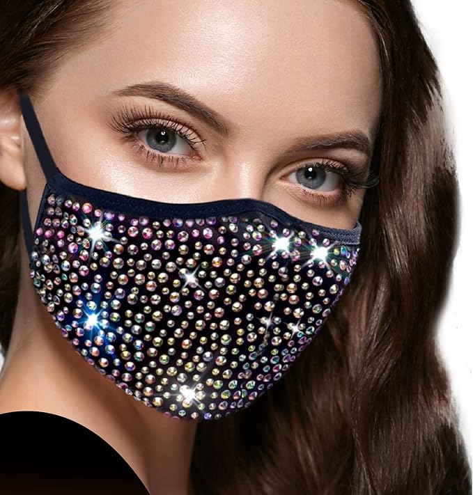 Designer Cute Face Masks for Women Girls Bling Fancy Sequence