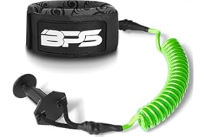 BPS New Zealand ‘Storm’ Bodyboard Leash – Premium Coil 4ft Coiled Wrist Boogie Board Leashes with Plug