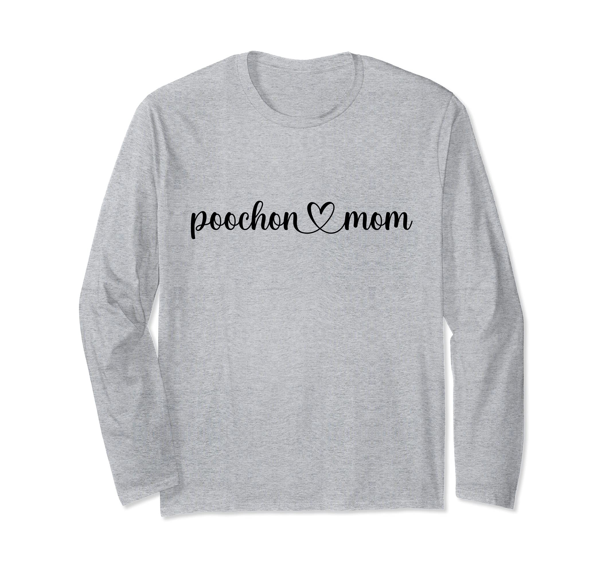 Dog Heart Love Poochon Mom Long Sleeve T-Shirt