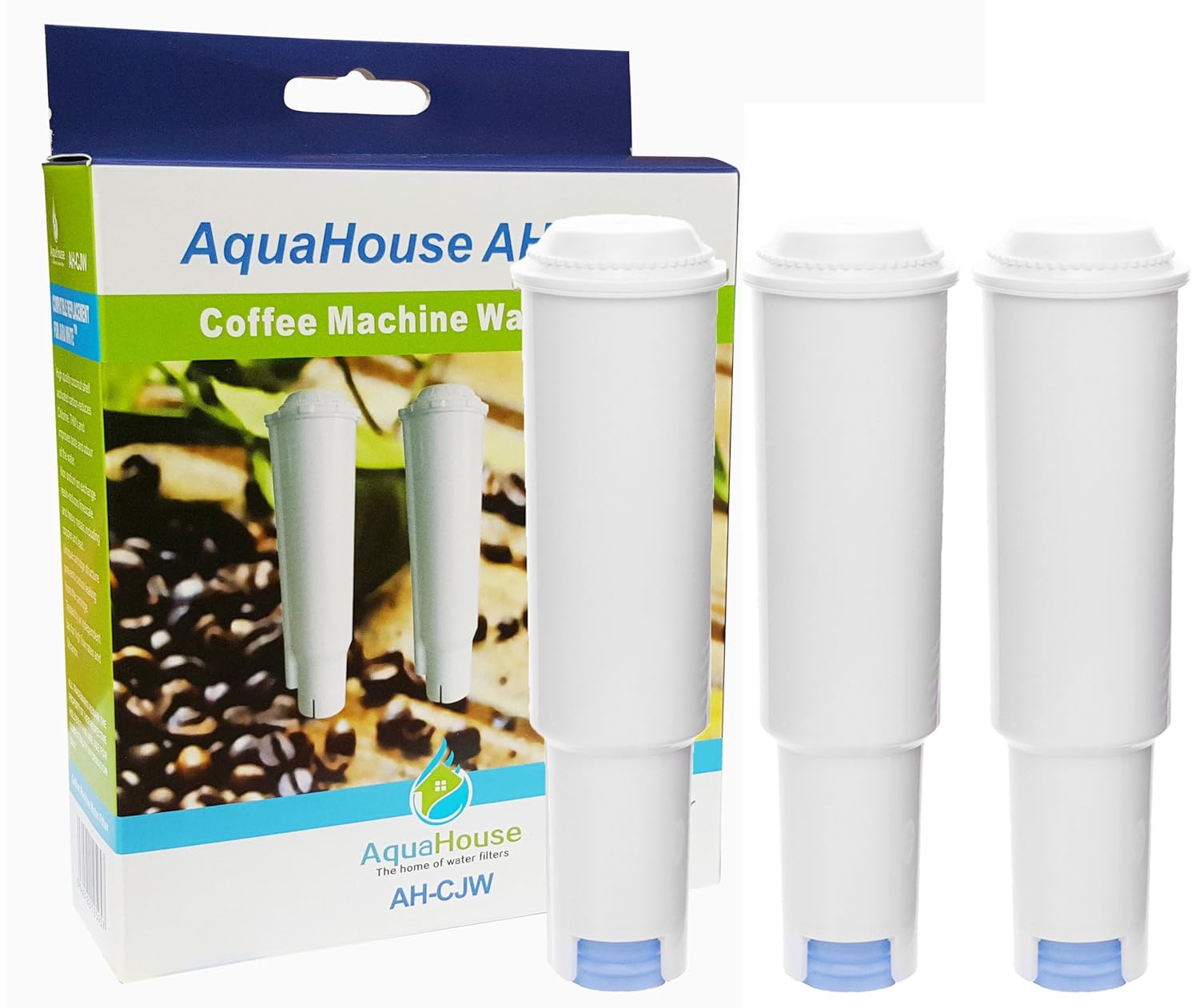 3x AquaHouse AHCJW Compatible Water Filters for Jura Claris White