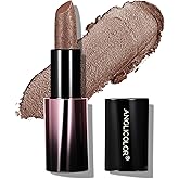 Anglicolor Metallic Plum Lipstick For Subtle 3D Shimmer Effect,Glitter Lipstick,Cream Formula for Moisturized Lips,Non-Sticky,Music Festival Party Stage Makeup (03 GILDED COCOA)