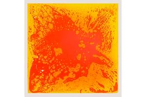 Crystiles 12 Inch X 12 Inch (30cm X 30cm) Colorful Liquid Floor Tile Mat for Kids, Yellow and Orange