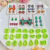 21pcs Christmas Stud Polymer Clay Cutter Sets, Clay Cutters for Clay Jewelry, Clay Cutters for Earrings Square, Polymer Clay Kit for DIY Tools Jewelry Earrings Making