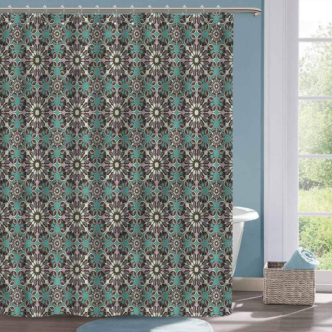 Cute Shower Curtain Retro Vintage Flowers Leafage
