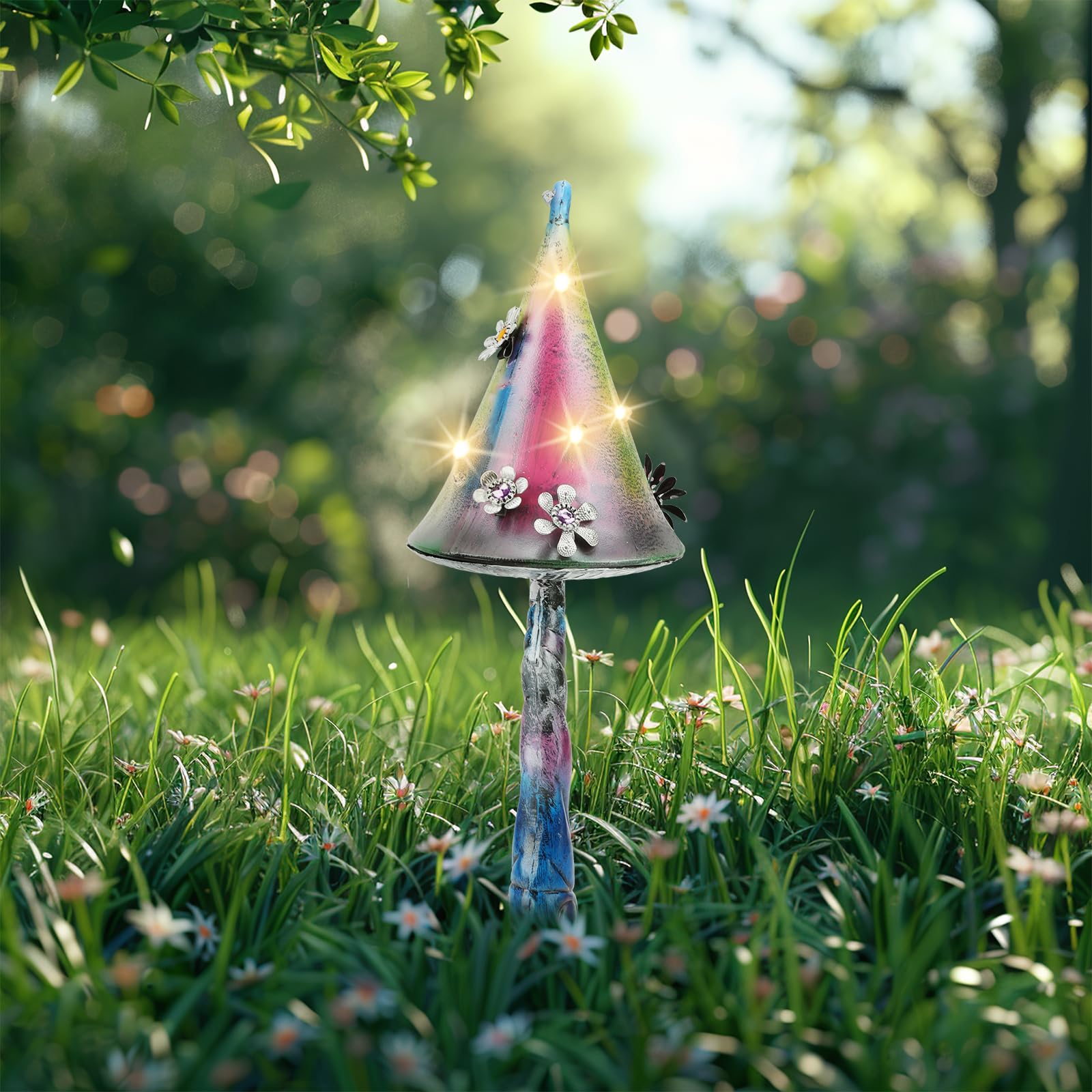 Solar Fairy Lights Outdoor Mushroom Decoration 7 LED Outdoor Solar Lights Waterproof Garden Decoration Mushroom Lamp for Garden Yard Path Balcony Patio