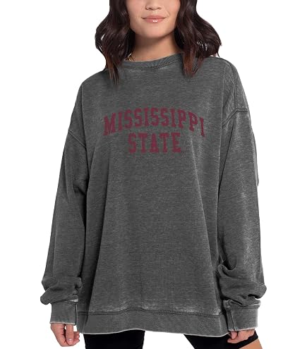 Chicka-D NCAA LSU Tigers Women's Cropped Campus Hoodie – Oatmeal, Burnout Fleece, Officially Licensed - View #12