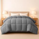 LUX Décor Queen Comforter – 88x88 Ultra-Soft Down Alternative Duvet Insert with Corner Tabs & Box Stitching, Hotel Quality Plush Microfiber Bedding, Oeko-TEX Certified - Grey