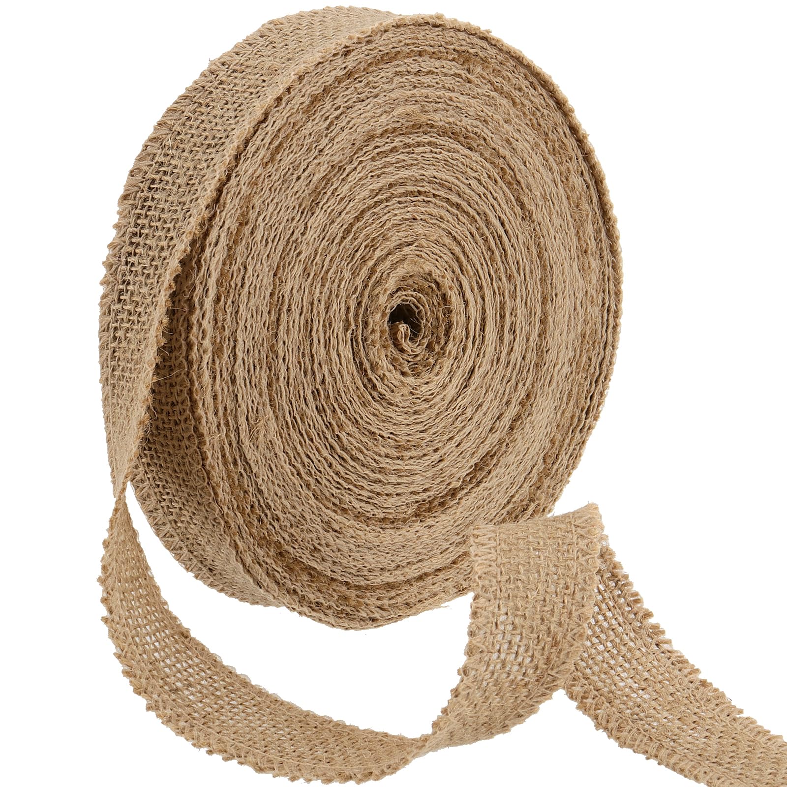 CHEUKYIU 25 m Rolls Jute Ribbon, Wide 2.5 cm, Natural Hessian Ribbon, Jute Ribbon, Hessian Gift, Decorative Ribbon, Decorative Jute Ribbon for DIY Crafts, Christmas, Wedding, Party, Gift Wrapping