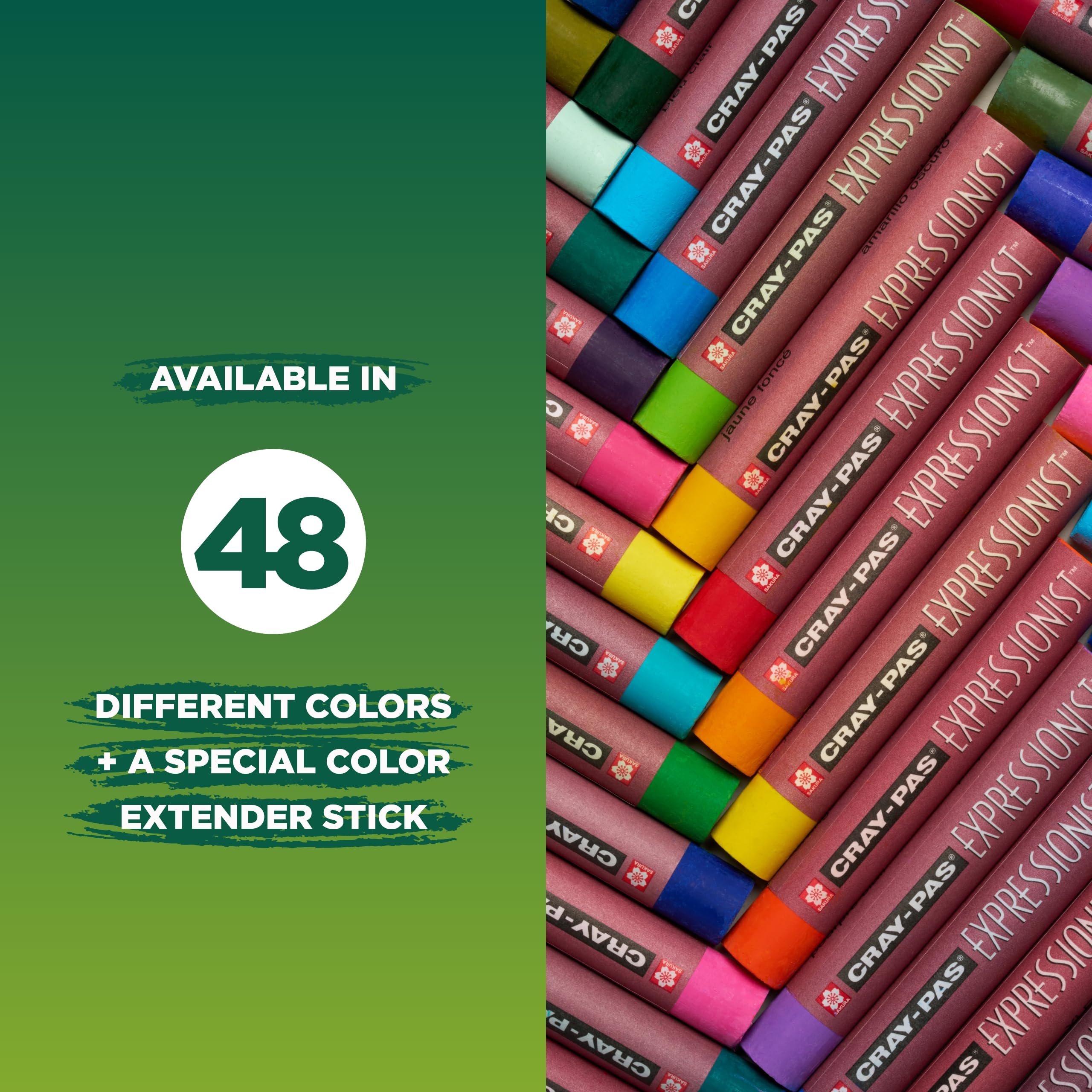 SAKURA Cray-Pas Expressionist Oil Pastel Set - Soft Oil Pastels for Artists - 50 Sticks