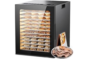 PSIIDAN Food Dehydrator, 12 Stainless Steel Trays in 850W Dehydrator Machine, 48 Hour Digital Timer and 165°F Temperature Adjustable, Food Dryer for Jerky, Dog Treats, Meat, Fruit, Herbs
