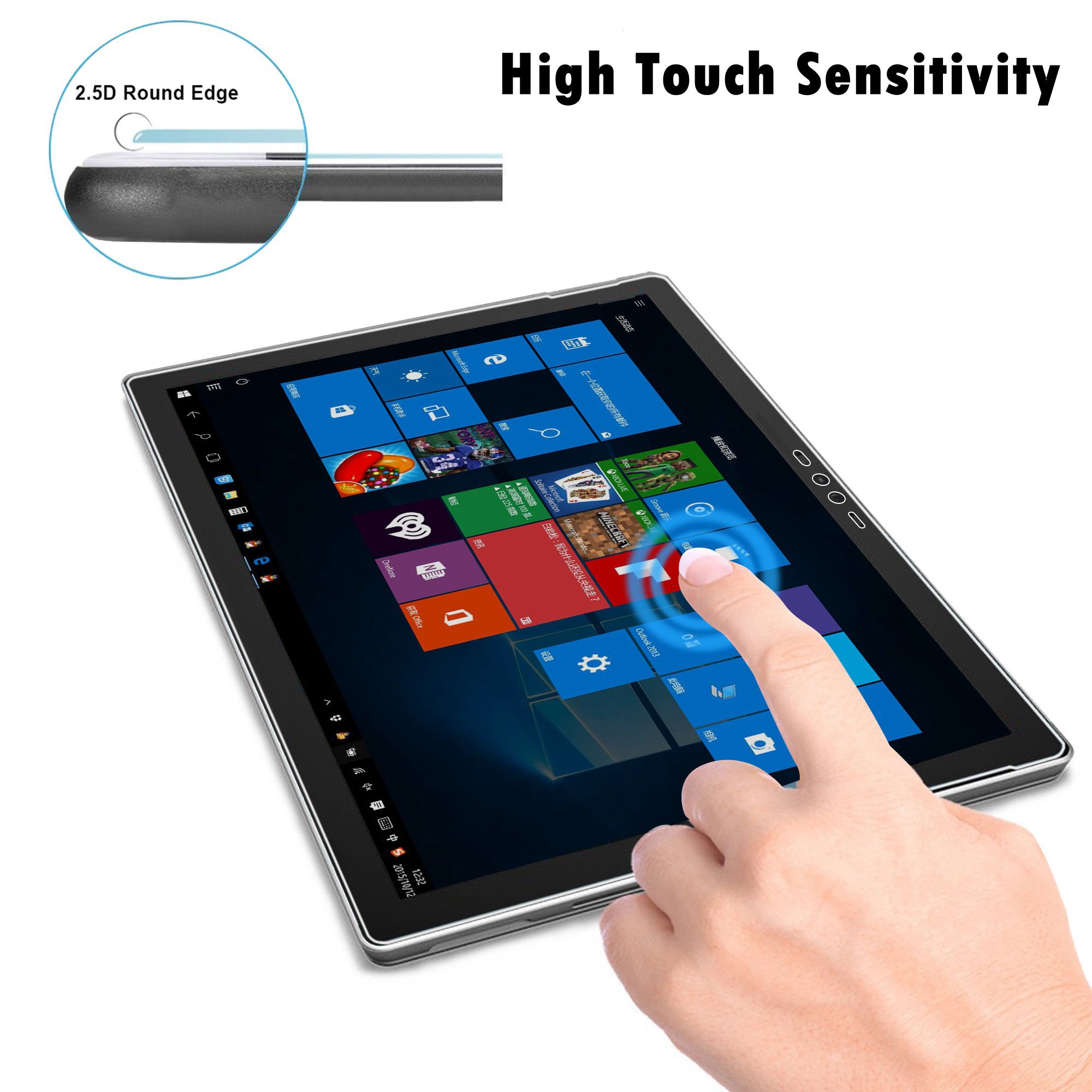 Surface Book Screen Protector [Tempered Glass], Megoo No Bubble, Anti