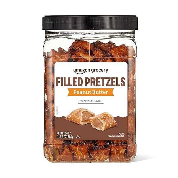 AMAZON GROCERY, PEANUT BUTTER FILLED PRETZELS, 24 OZ