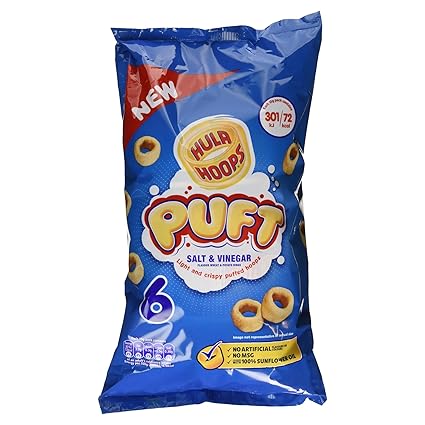 Hula Hoops Puft Salt \u0026 Vinegar 6 x 15g