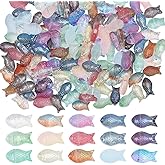arricraft 150 Pcs Fish Crystal Glass Beads, 15 Colors Clear Ocean Sea Spacer Beads Transparent Rainbow Color Fishbowl Bead for DIY Earrings Bracelet Necklaces Crafting Jewelry Making