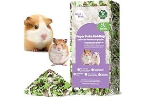 mini&moe Hamster Bedding: Odor Control and Dust-Free Moisture Absorbent Natural Paper Small Pet Bedding - for Guinea Pigs, Hamsters, and Rabbits, 12 Liters