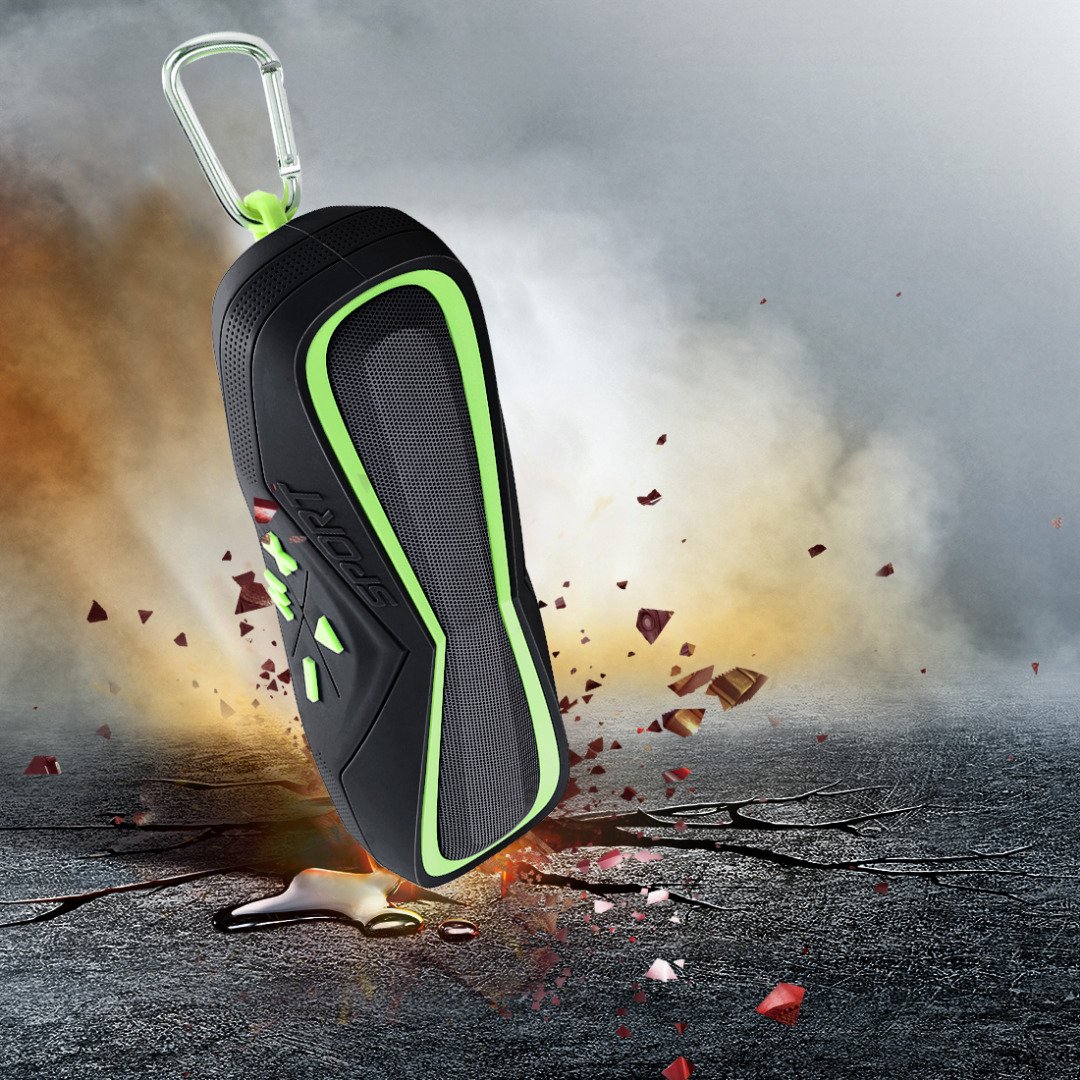 Awkli Waterproof Portable 4.0 Bluetooth,IPX5 Water Resistant With Handsfree Call,AUX Line,in Stereo,TF Card,HD Sound,Suitable For Iphone Ipad Android and More Bluetooth Device (Black and green)