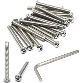 iexcell 20 Pcs 1/4-20 x 2-1/4" Stainless Steel 304 Hex Socket Button Head Cap Screws Bolts Kit