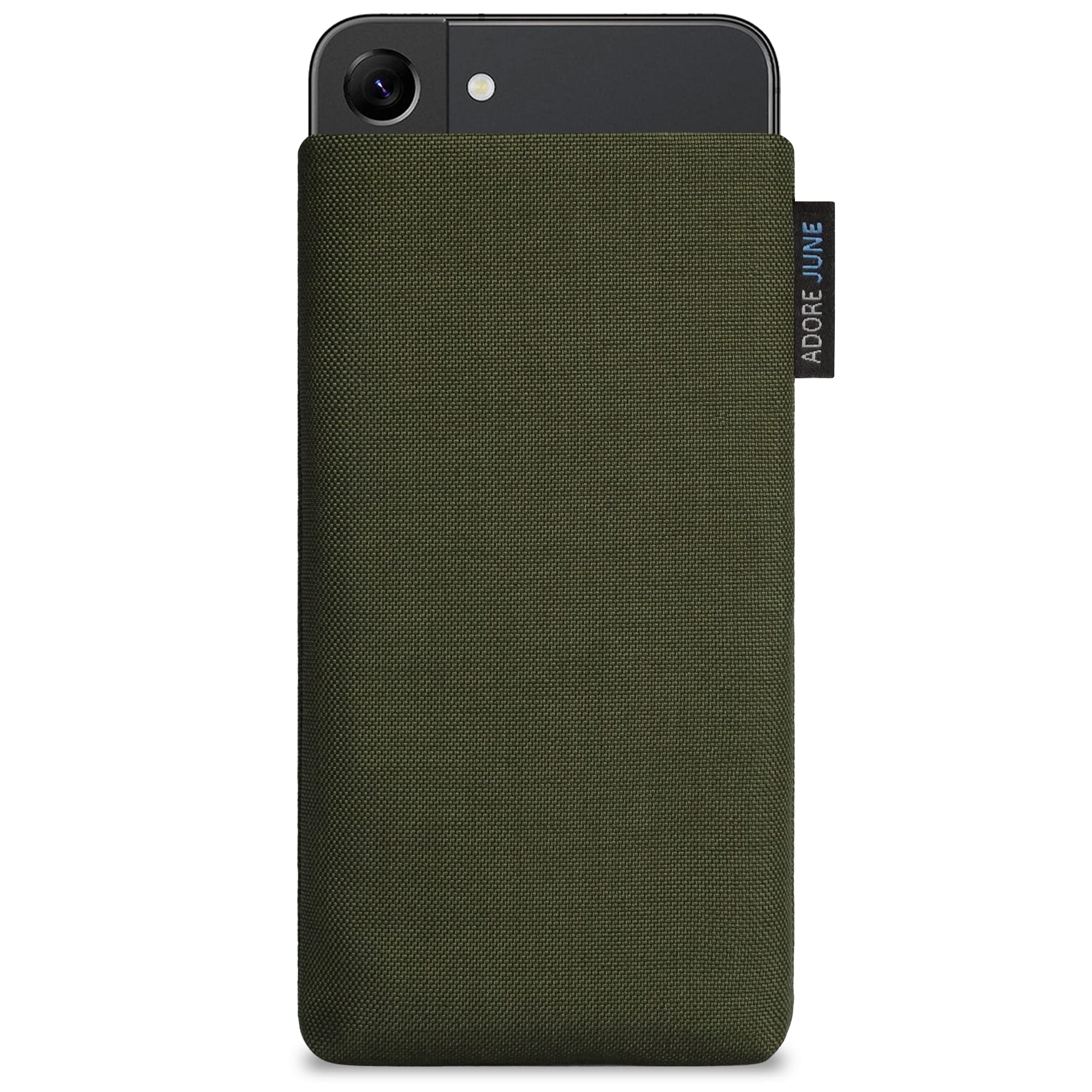 Adore June Classic Olive Green Protective Case Compatible with Galaxy S23 / Galaxy S22, Heavy Duty Textile Workbench Pouch with Display Cleaning Effect