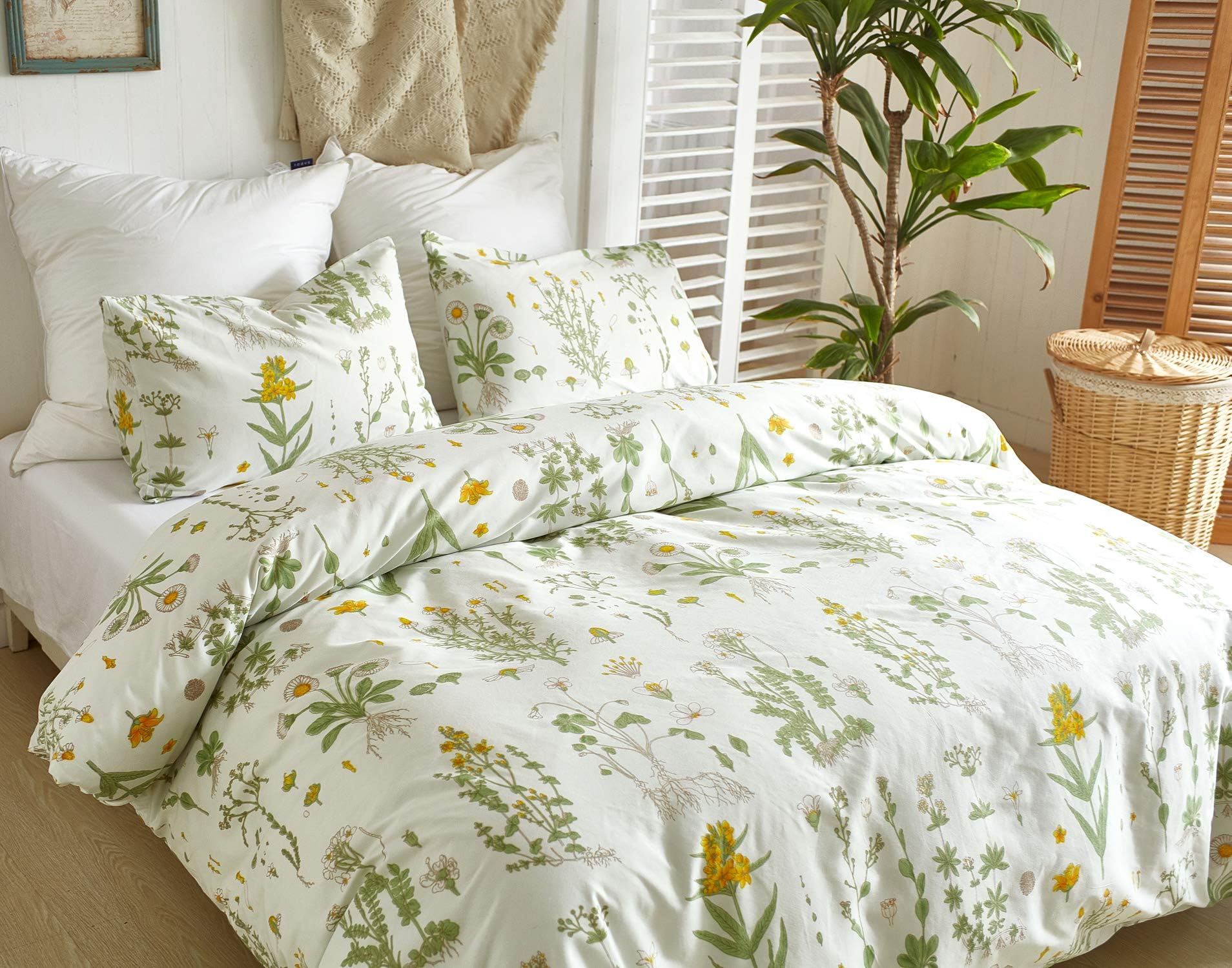 Omela Single Duvet Cover Size Set Unique Flower Patterned with 1 Pillowcase (Y4572,S)