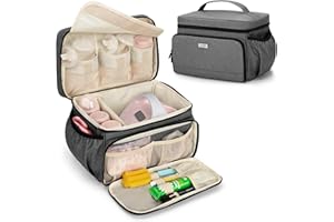 Luxja Breast Pump Bag Compatible with Spectra S1 and S2, Pumping Bag for Breast Pump and Extra Parts (Suitable for Home or Travel Use), Gray (Patent Pending)