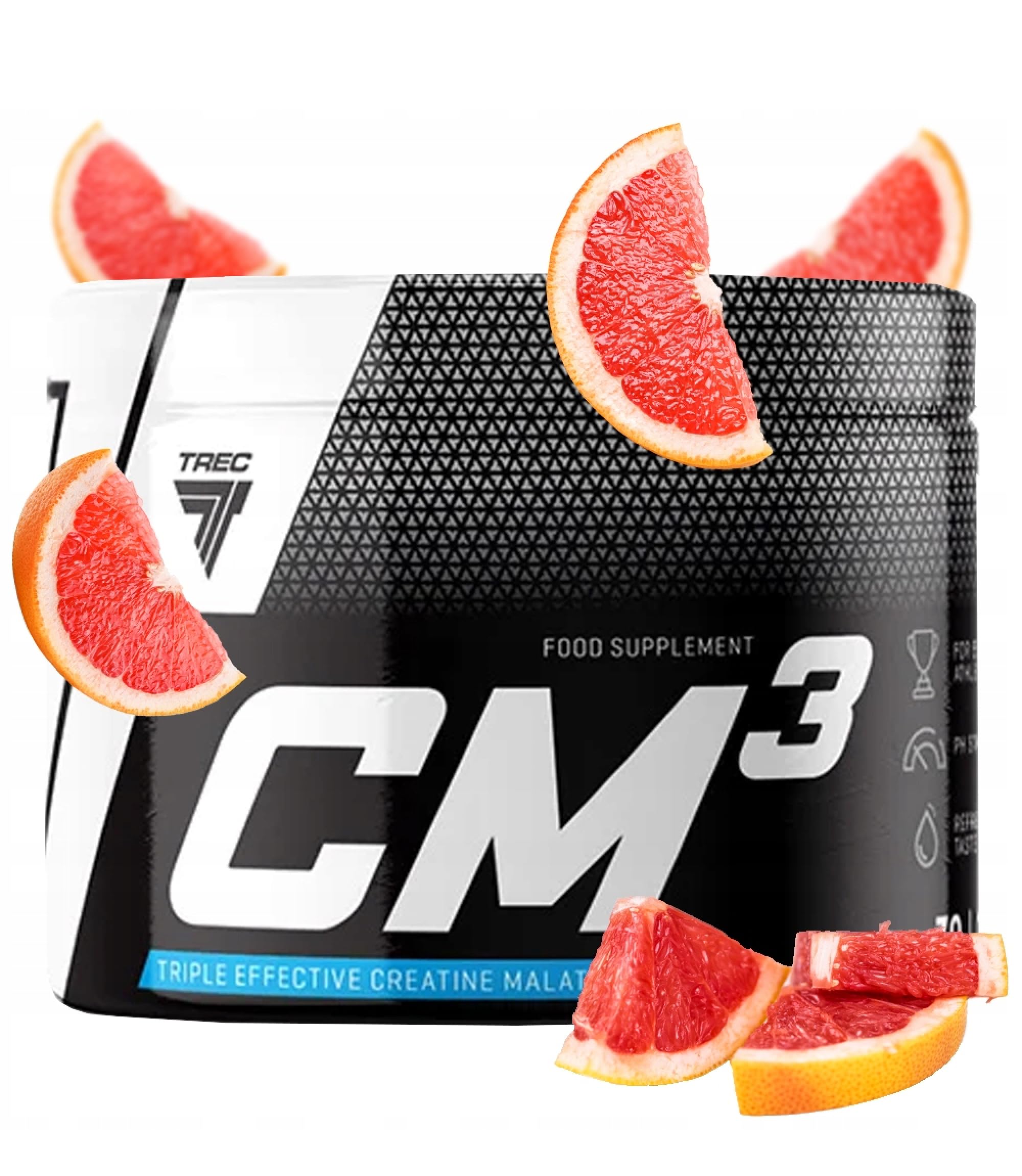 Trec Nutrition CM3 Tri-Creatine Malate Powder for Performance and Muscle Power | 6650 mg Creatine Per Serving | Made in EU (250g, Pink Grapefruit)