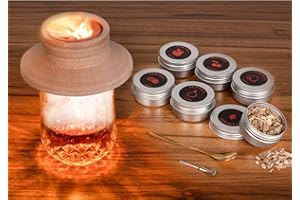 ARWYSCII Premium Cocktail Smoker Kit with 6 Wood Smoking Chip Flavors - Perfect for Old-fashioned, Whiskey, and Bourbon Lovers. Great Gift Idea for Husband, or Father's Birthday, Holidays. (Torch Not Included)