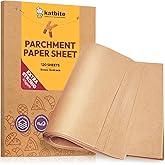 Katbite Unbleached Parchment Paper Baking Sheets, 120Pcs 12x16 Inch Precut Parchment Paper for Baking, Heavy Duty & Non-stick, Half Sheet Paper for Baking, Cooking, Steaming, Oven Paper