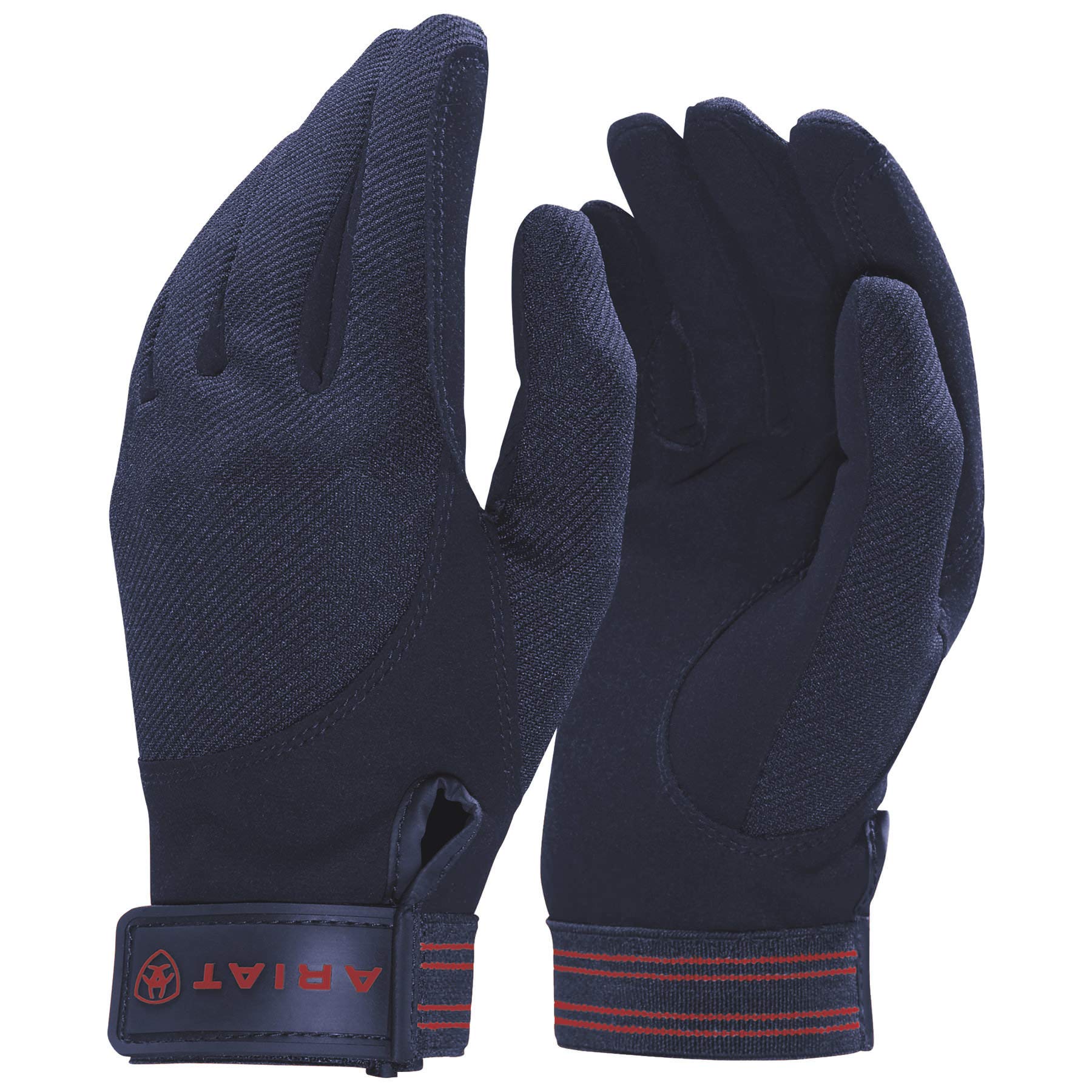 ARIAT Tek Grip Glove Navy - Easy Stretch - Unisex - The go-to glove for riding and schooling - Articulated fingers bend Glove Size - 6