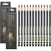 PATIKIL 24pcs Hard Charcoal Pencils Drawing Professional Charcoal Art Black | Pencils Supplies Set Oily for Break-Resistant for Sketching Artists Beginners Shading Blending