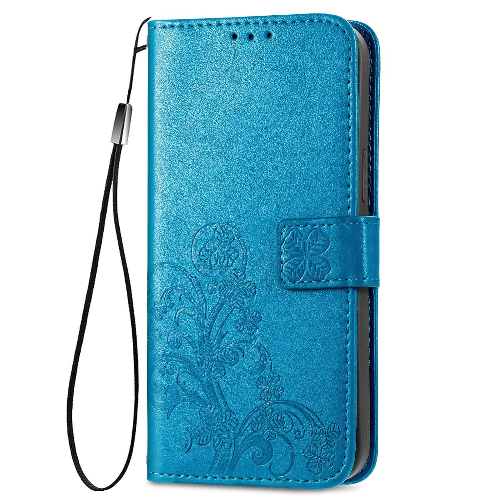 GOKEN Case for Oppo A77 5G, TPU/PU Leather Flip Wallet Cover, Magnetic Closure Phone Shell with Cash & Card Slots & cute pattern,Blue