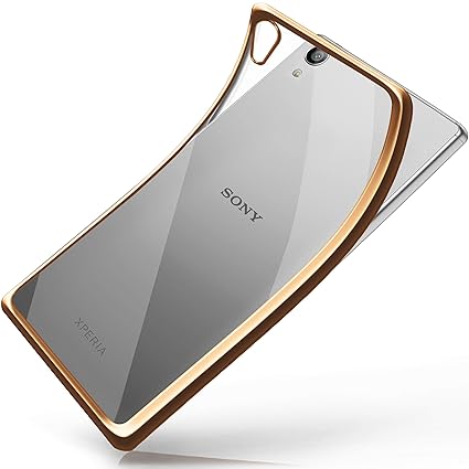 moex Sony Xperia Z5 | Hülle Silikon Transparent Gold Chrom Back-Cover Silikonhülle Dünn Schutzhülle Handyhülle für Sony Xperi