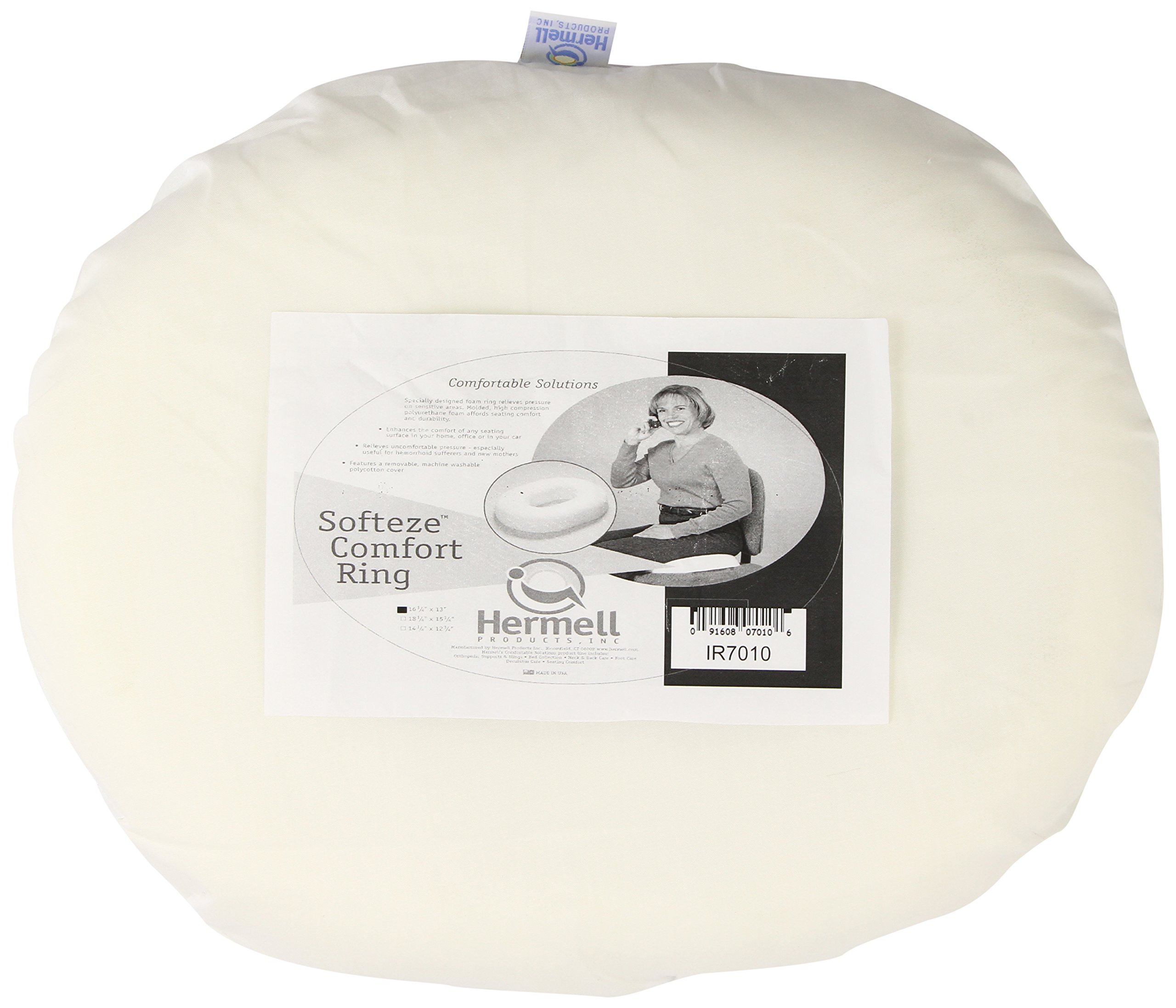 Molded Foam Comfort Ring Cushion, White, 16 x 13"