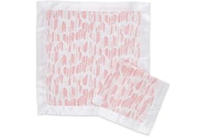 aden + anais Essentials Issie Security Blankets, Super Soft 100% Cotton Muslin, 2 Pack, Briar Rose
