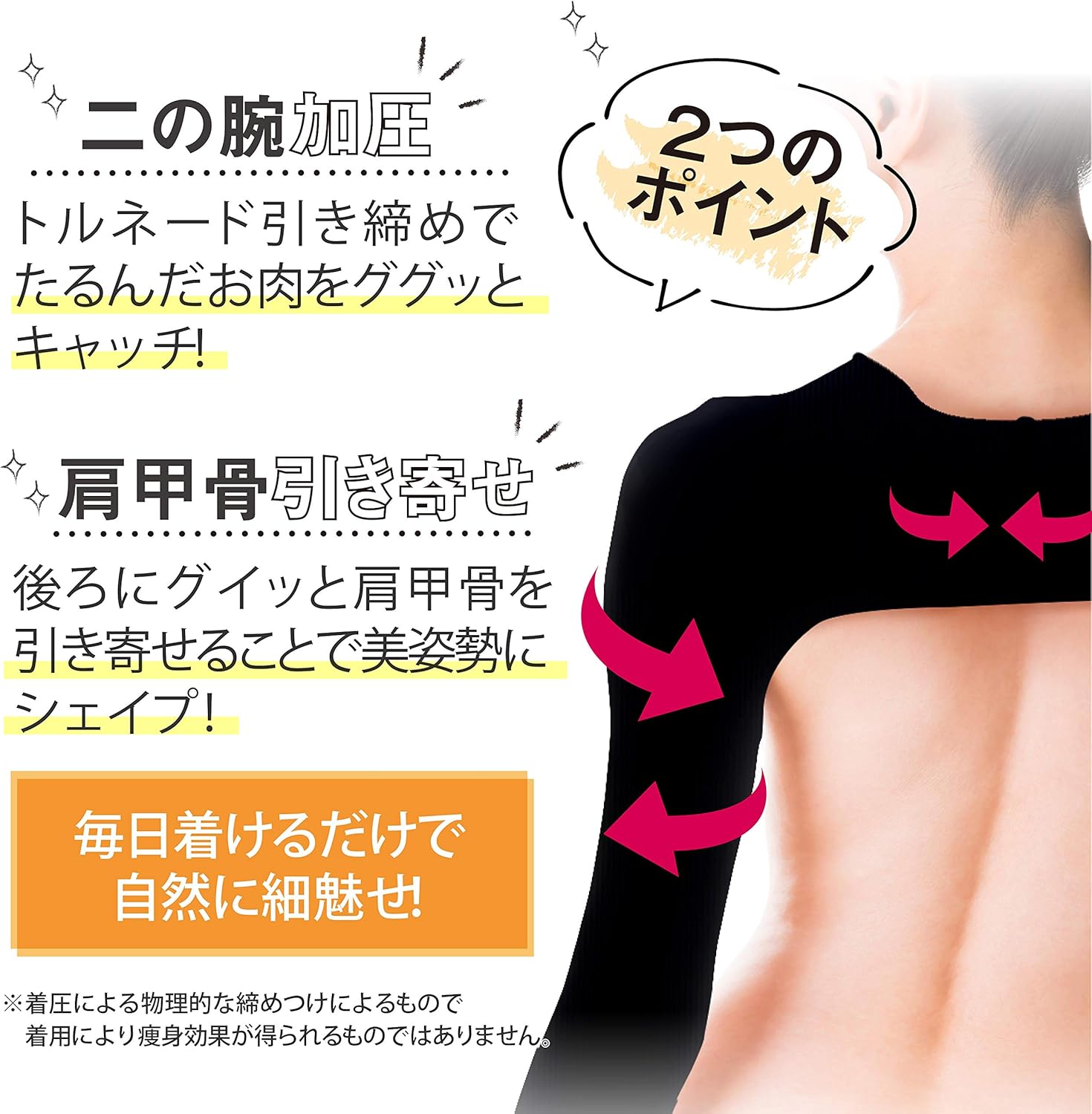 Amazon Nino Make Slim ニノメイクスリム 二の腕 着圧 インナー 猫背 肩甲骨 M L Nino Make Slim 補正下着トップス