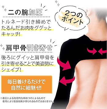 Amazon Nino Make Slim ニノメイクスリム 二の腕 着圧 インナー 猫背 肩甲骨 M L Nino Make Slim 補正下着トップス