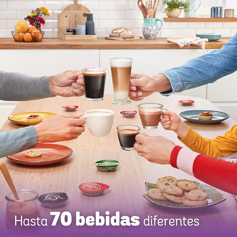 Máquina multibebida BOSCH TASSIMO MY WAY 2, TAS6504, hasta 70 bebidas, OneTouch, servicio individual, personalización de bebidas, filtración de agua BRITA MAXTRA+, INTELLIBRE, blanco