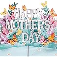Paper Love 3D Pop Up Mothers Day Card, Happy Mothers Day, For Mom, Wife - 5" x 7" Cover - Includes Envelope and Note Tag