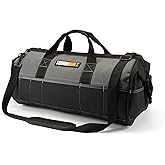 ToughBuilt – 24" Builder Tool Bag, Heavy-Duty 1680D Ballistic Fabric Wide-Opening Bag with Waterproof Hard Base, Reinforced Handles, Industrial Zippers & Multi-Pocket Storage (TB-77-24)