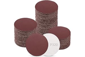 ZEHIQ 120pcs 2 Inch Sandpaper 320 Grit, Hook and Loop Sanding Disc, Alumina Orbital Sander Pads No Hole Sander Attachment Disc for Sanders Drill Grinder and Rotary Tools
