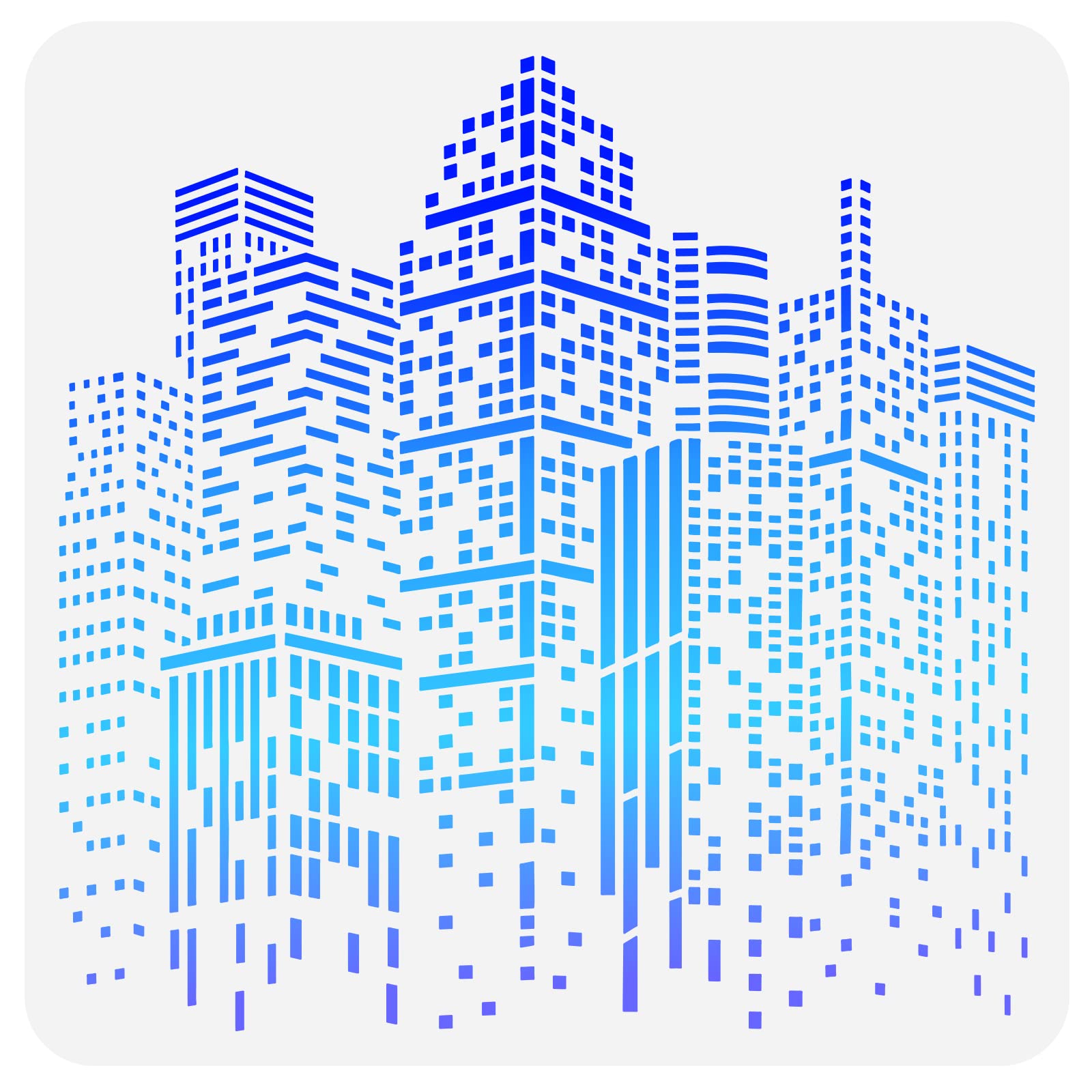 FINGERINSPIRE City Buildings Stencil 30x30cm Plastic PET Painting Stencil Large Square Stencil Morden Buildings Template Reusable Washable Stencil for Indoor Outdoor Handwork Projects