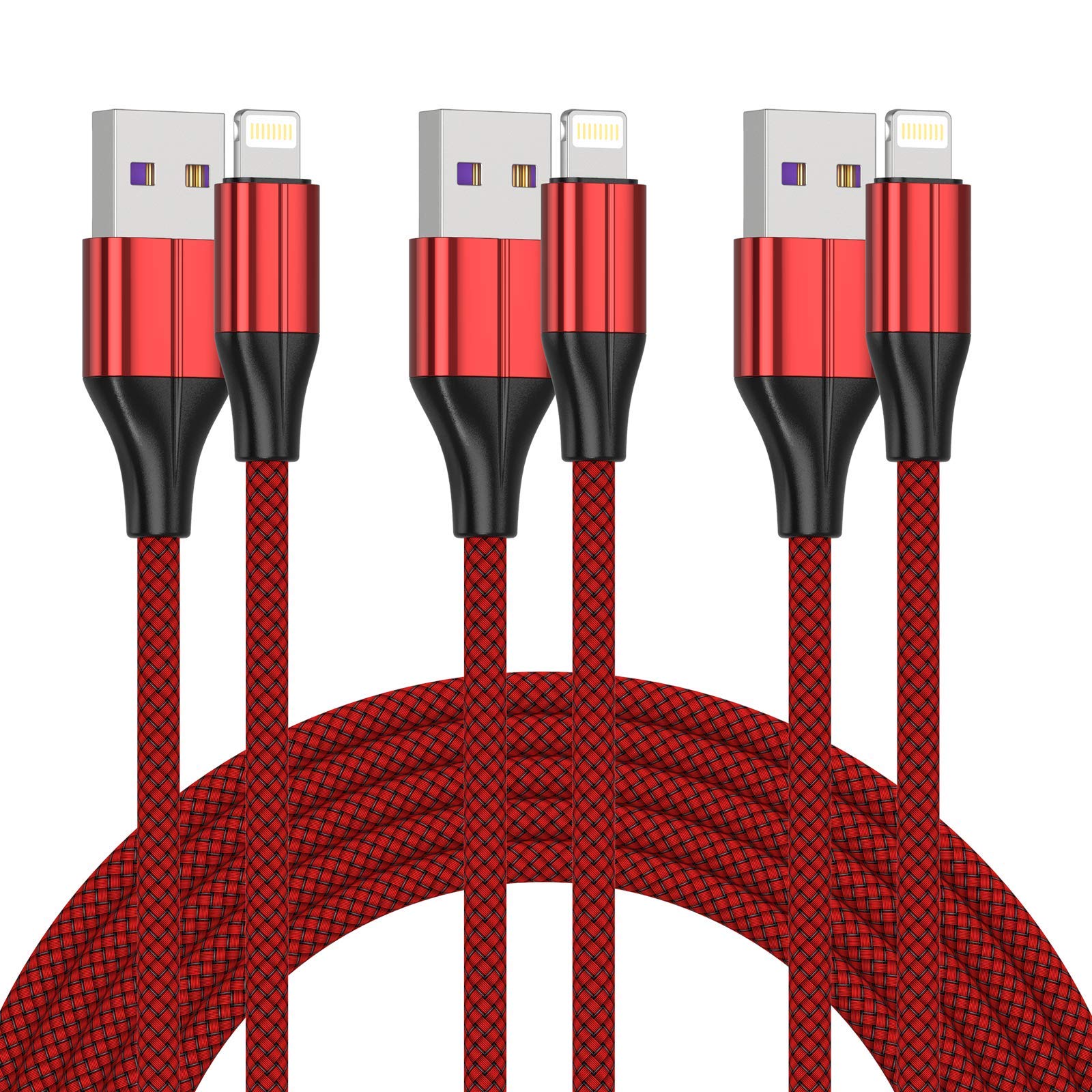 FEEL2NICE Short iPhone Charger [MFi Certified], 3 Pack 0.3M Short Lightning Cable & Data Sync Fast iPhone Cord Compatible