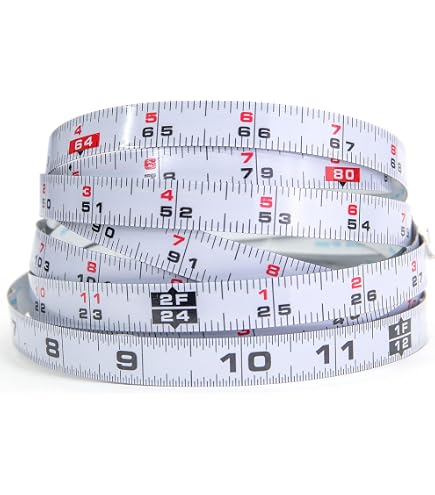 Starrett Measure Stix SM66W Steel White Measure Tape with Adhesive Backing, English Graduation Style, Left To Right Reading, 6' Length, 0.75 Width, 0.0625 Graduation Interval