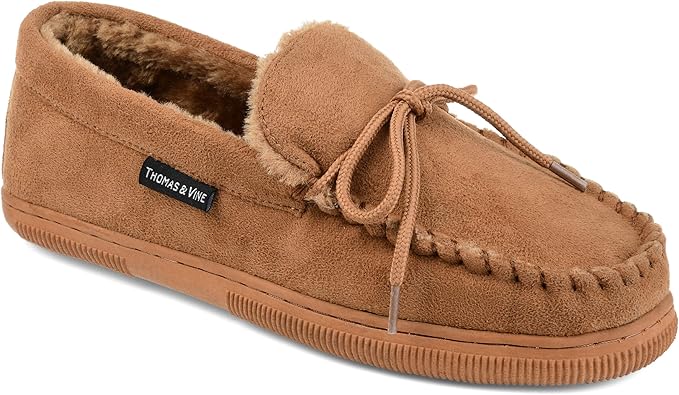 mens fur lined moccasin slippers