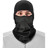 Ergodyne N-Ferno 6823 Balaclava Ski Mask, Wind-Resistant Face Mask, Hinged Design, Each, Black, One Size