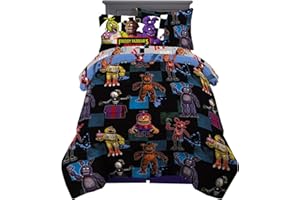 Franco Kids Bedding Super Soft Comforter and Sheet Set with Sham, 5 Piece Twin Size, Five Nights At Freddy's