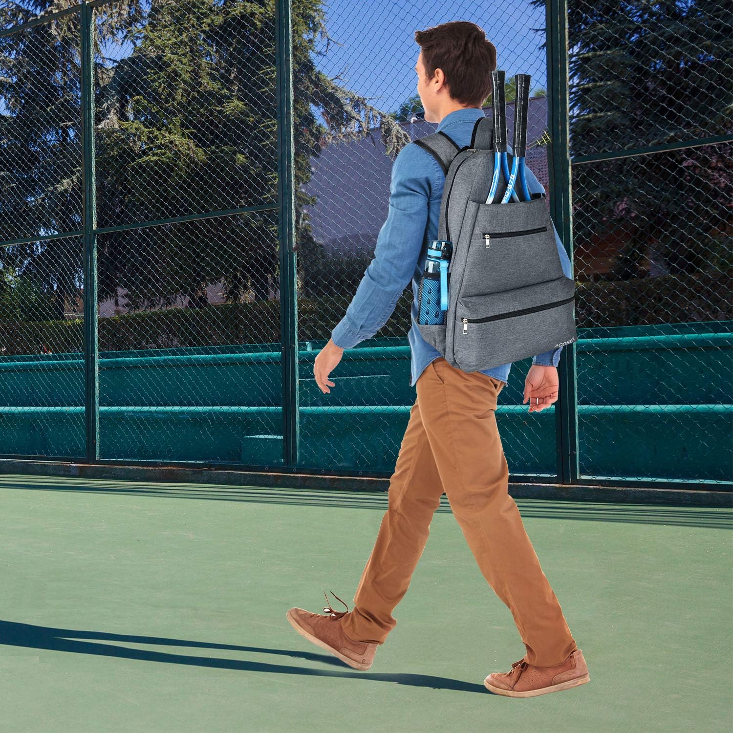 ACOSEN Tennis Bag Tennis Backpack - Large Tennis Bags for Women and Men to Hold Tennis Racket, Pickleball Paddles, Badminton Racquet, Squash Racquet, Balls and Other Accessories (Gray) : Sports & Outdoors