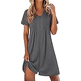 EKOUAER Women Zipper Robes Short Bathrobe Lightweight Mumu Duster House Coat with Pockets Soft Moo Moo Nightgown