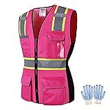 JKWEAR Women Safety Vest, Multi Pockets High
