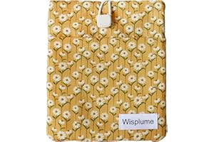 Wisplume Padded eReader Sleeve Tablet Bag Pouch for Paperwhite, Colorsoft,Signature Edition, Voyage,Scribe/Kobo eReader,Floral Book Protector for Paperbacks and Small Hardcovers(Yellow, Medium)