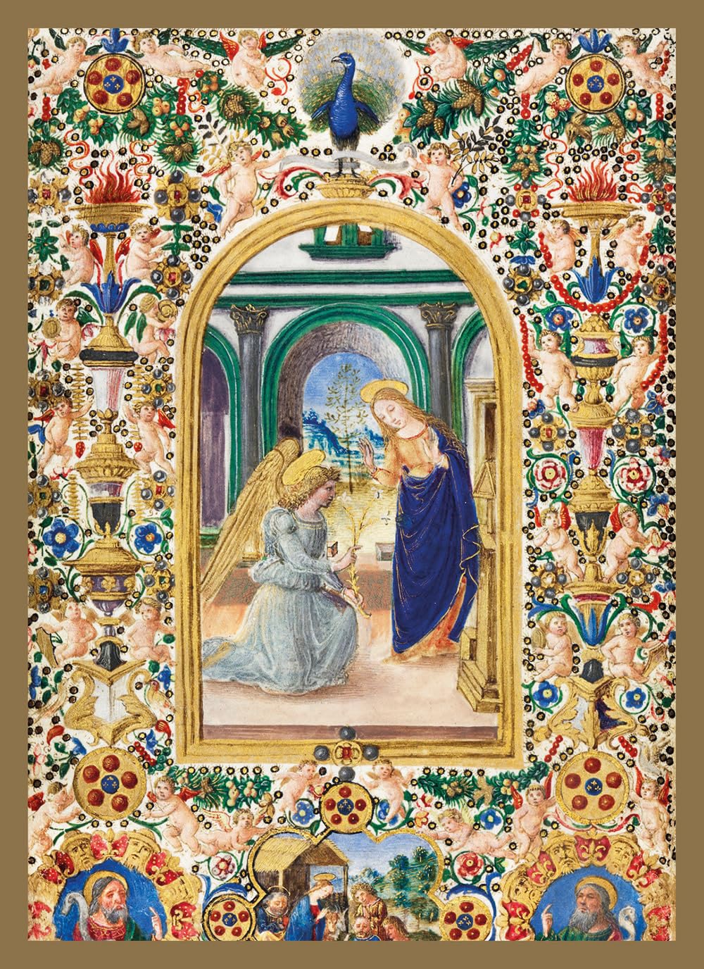 Museums & Galleries Christmas Cards Pack of 8 - Illuminated Manuscript Religious Scene - Eco-Friendly and Recyclable